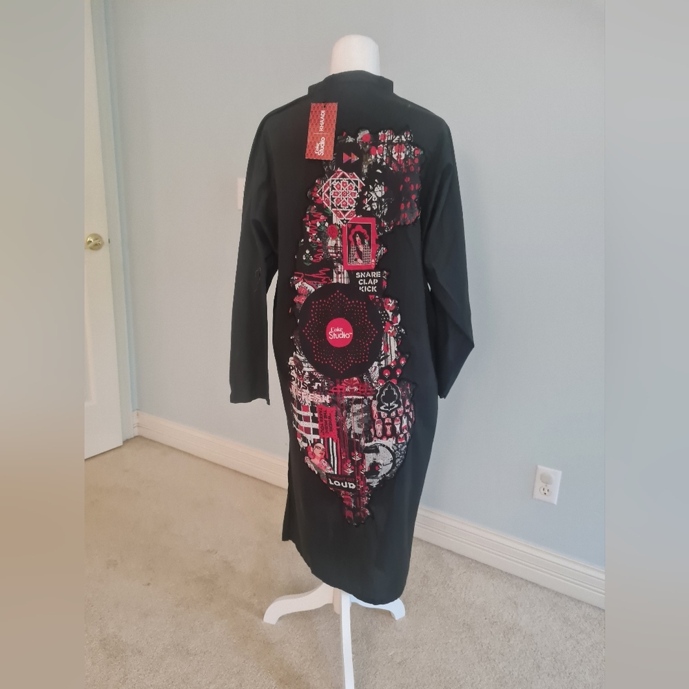 Indian/Pakistani new KhaadixCoke studio kurta kameez large black 23bust/44length